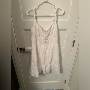White American eagle eyelet mini dress